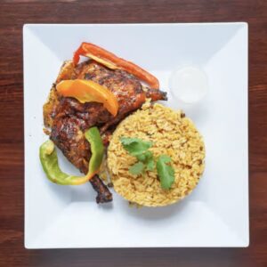 Medio Pollo, Arroz y Habichuelas/Half Chicken, Rice & Beans
